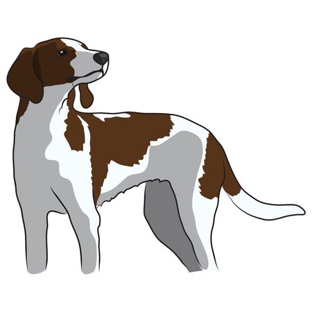 AMISTAD 7 x 20 in. Super Cute Dog Decal - Treeing Walker Coonhound AM2073626